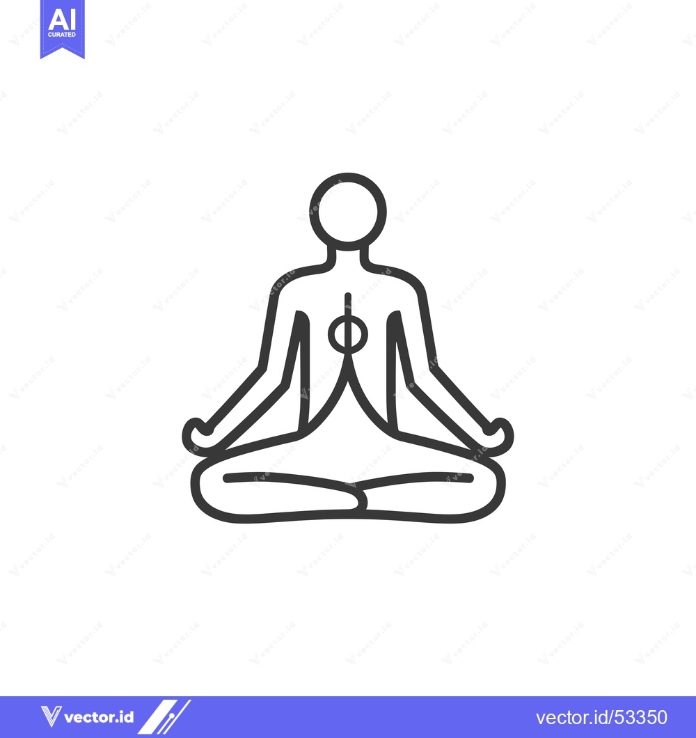 Premium Vector dari Line art illustration of a person meditating in lotus pose