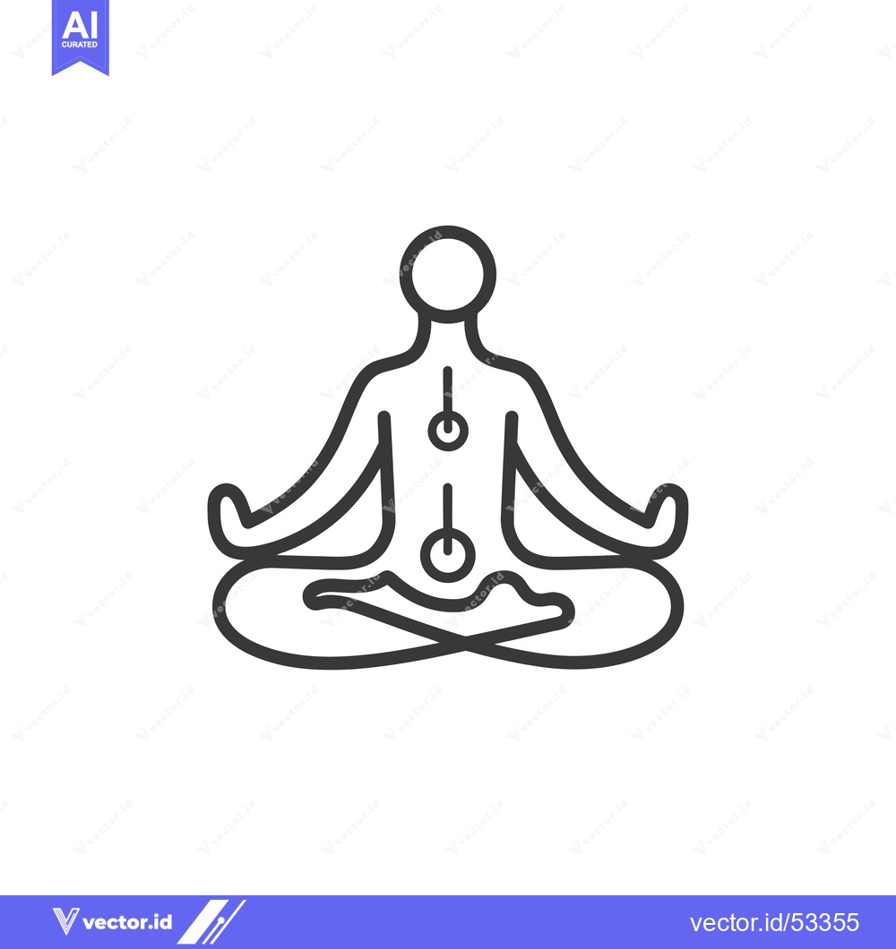Premium Vector dari Line art illustration of a person meditating with three circles repres