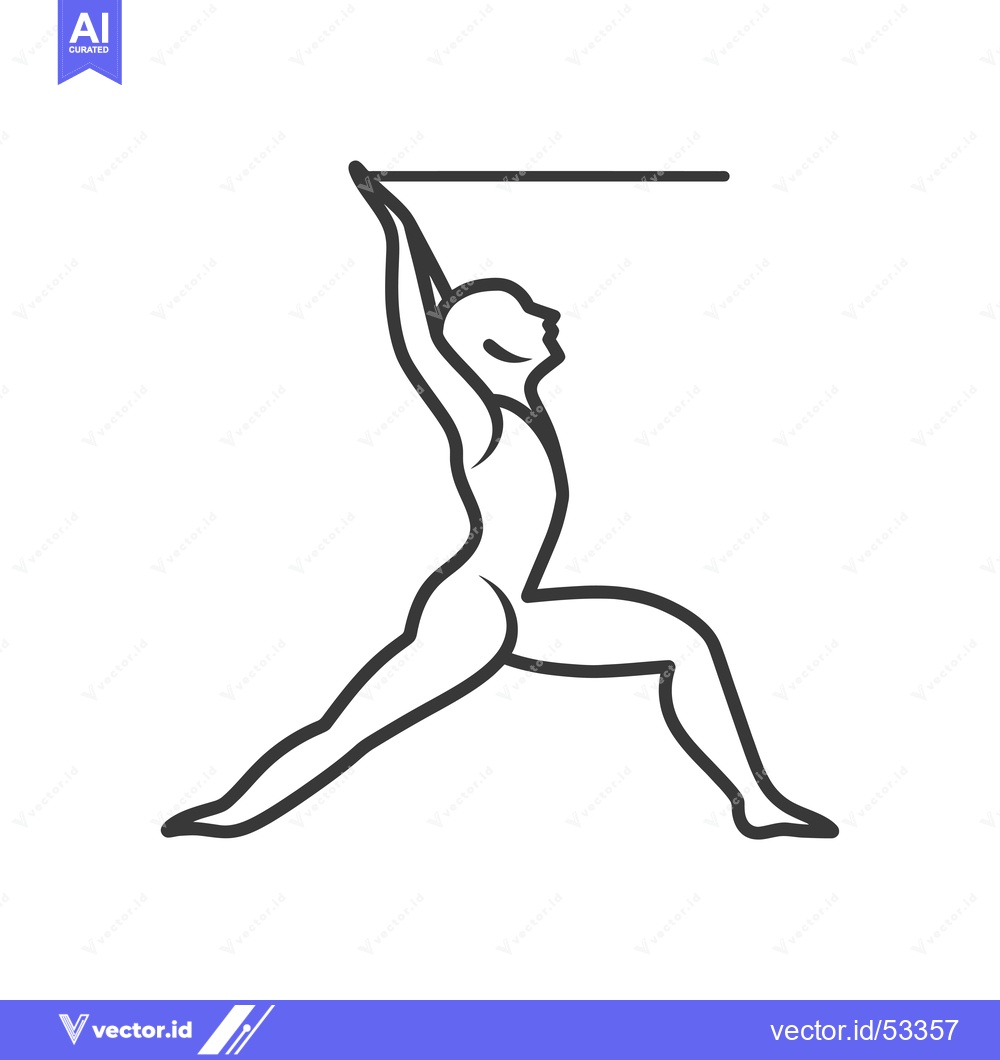 Premium Vector of Line Art Illustration of a Person Performing a Yoga Pose