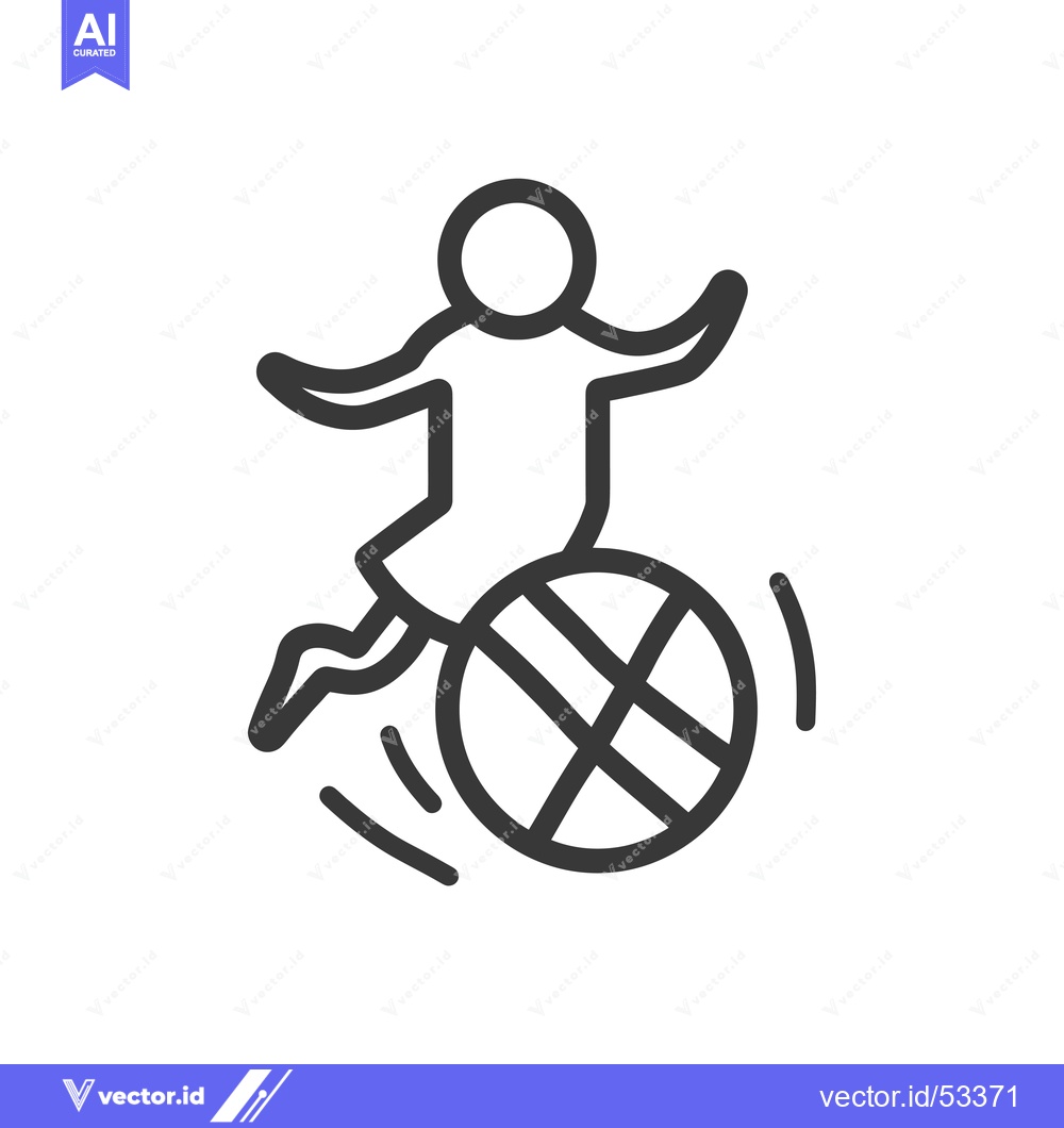 Premium Vector dari Line art illustration of a person riding a ball