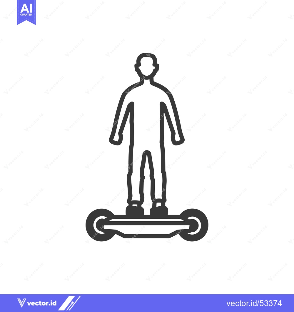 Premium Vector dari Line Art Illustration of a Person Riding a Hoverboard