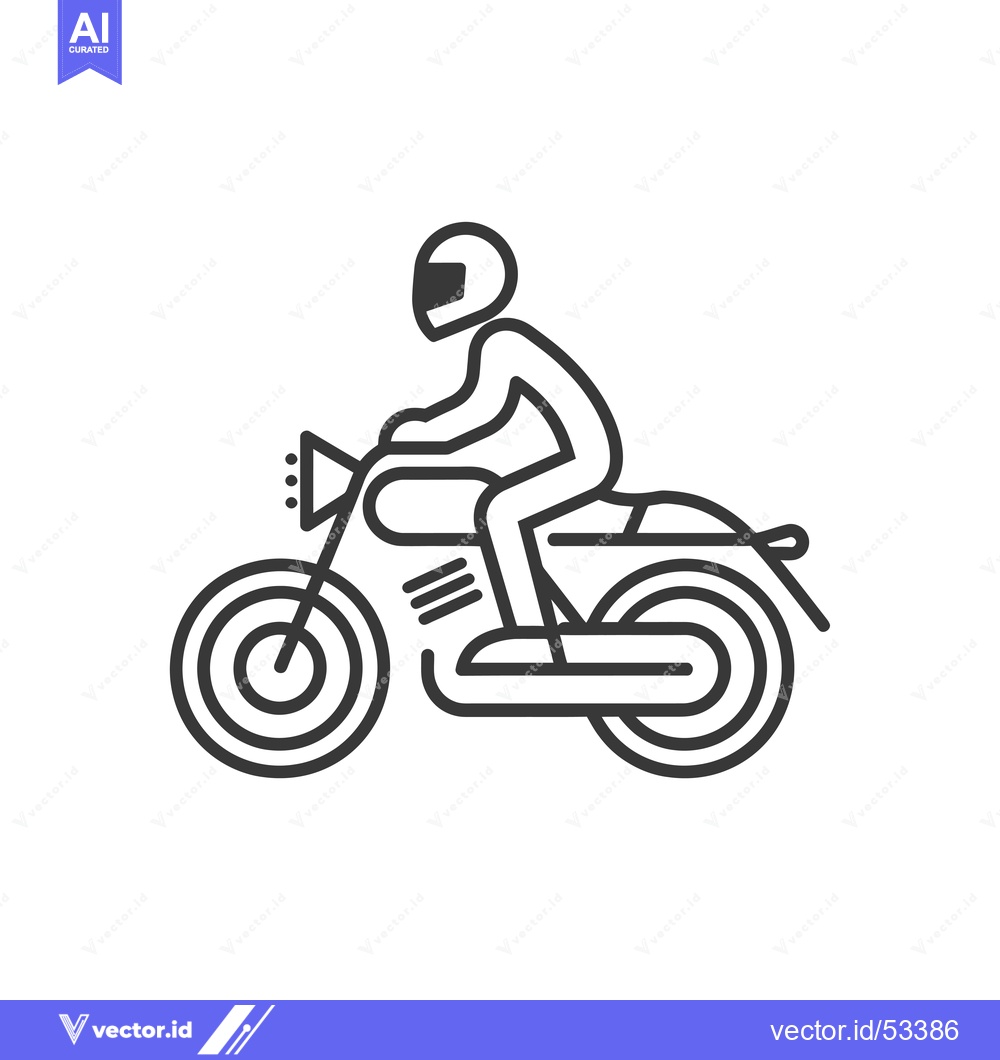 Premium Vector dari Line Art Illustration of a Person Riding a Motorcycle
