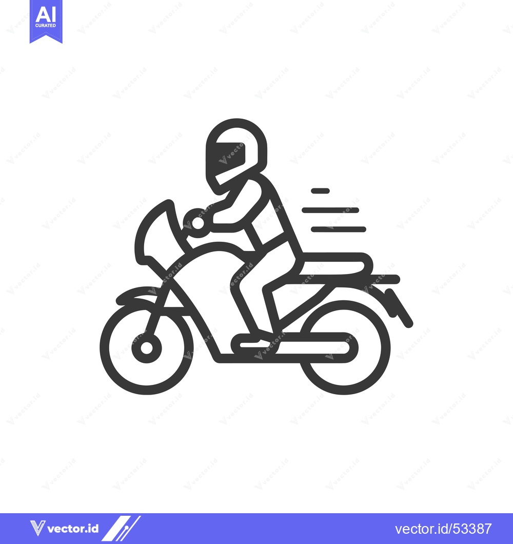 Premium Vector dari Line Art Illustration of a Person Riding a Motorcycle