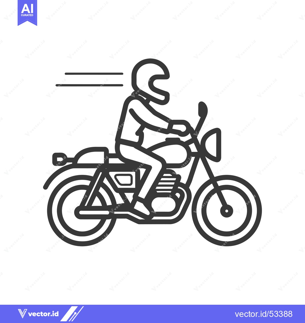 Premium Vector dari Line Art Illustration of a Person Riding a Motorcycle