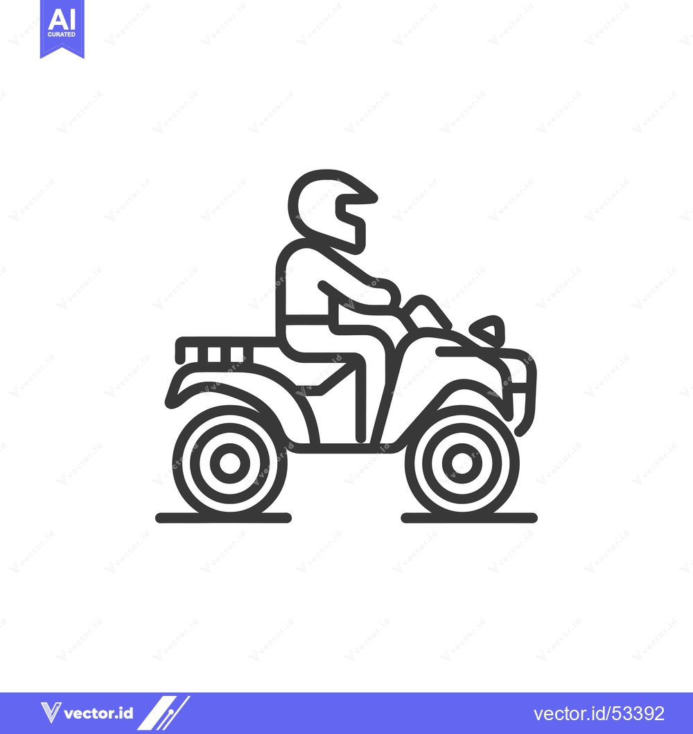 Premium Vector dari Line Art Illustration of a Person Riding an ATV
