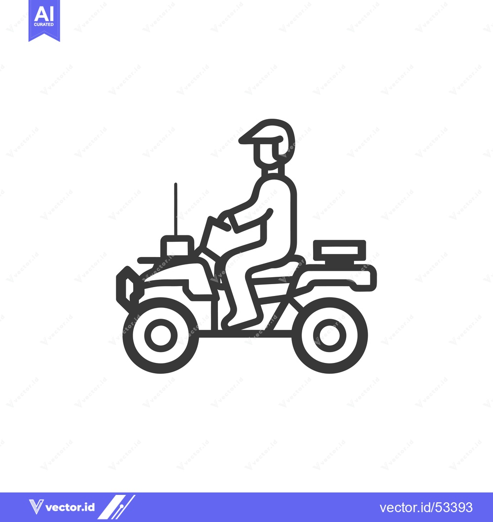 Premium Vector dari Line Art Illustration of a Person Riding an ATV