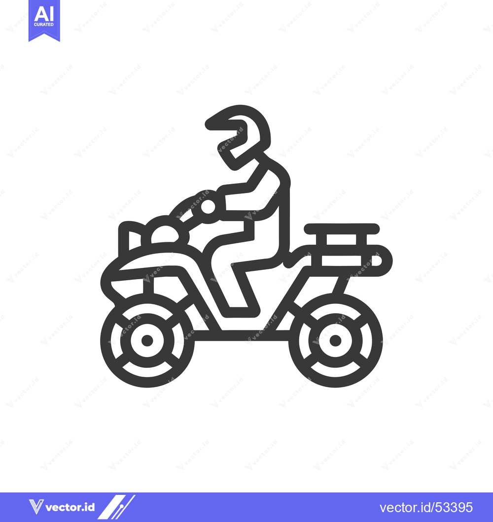 Premium Vector of Line Art Illustration of a Person Riding an ATV