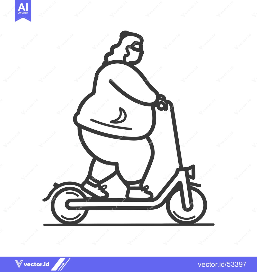 Premium Vector dari Line Art Illustration of a Person Riding an Electric Scooter