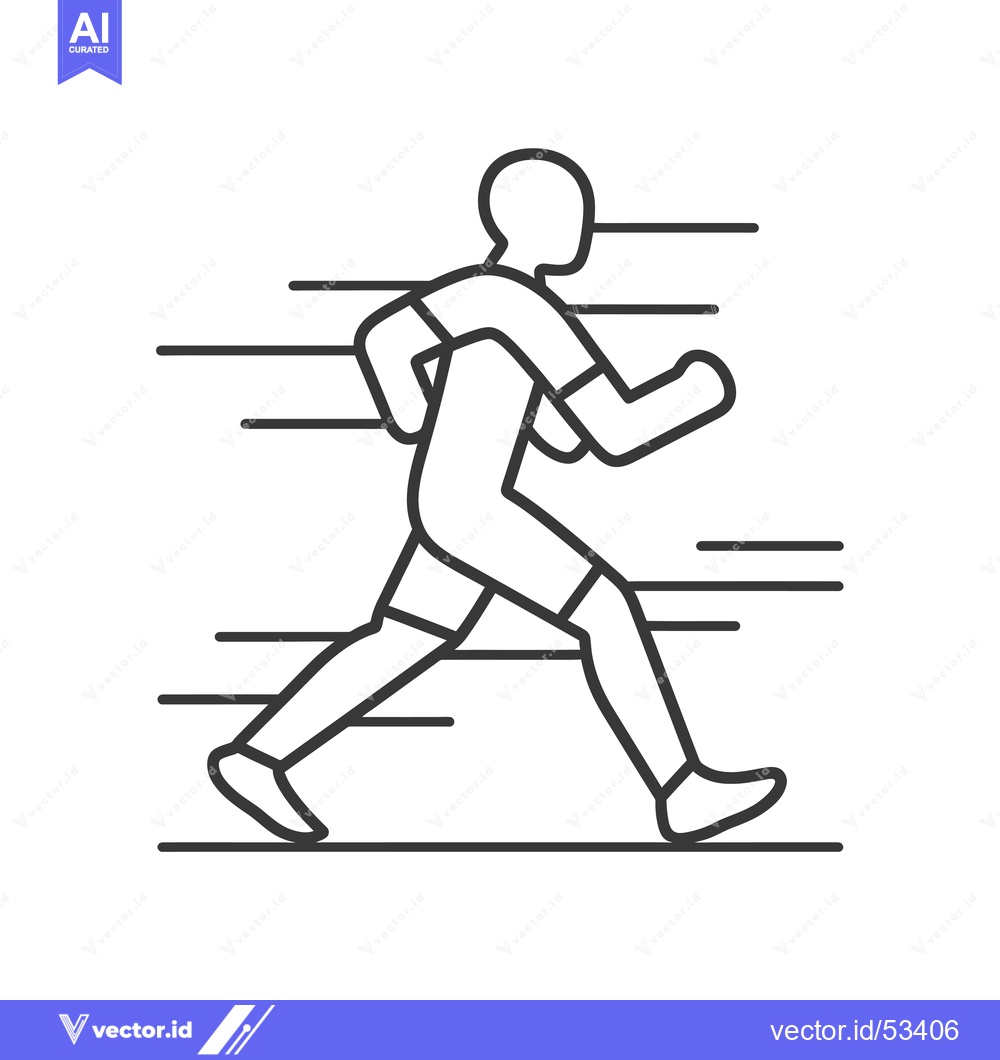 Premium Vector dari Line art illustration of a person running fast