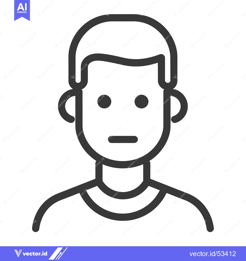 Premium Vector of Line Art Illustration of a Person's Face