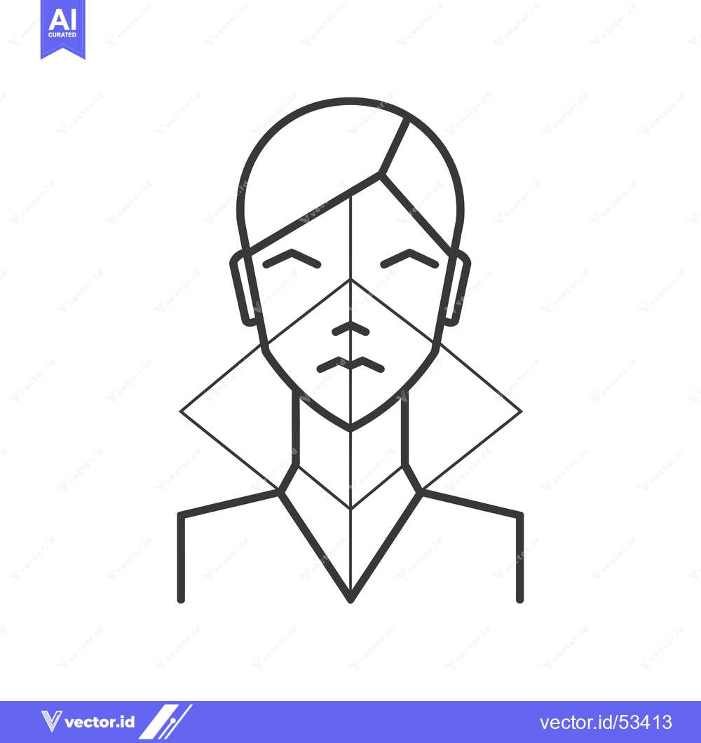 Premium Vector of Line Art Illustration of a Person's Face and Neck