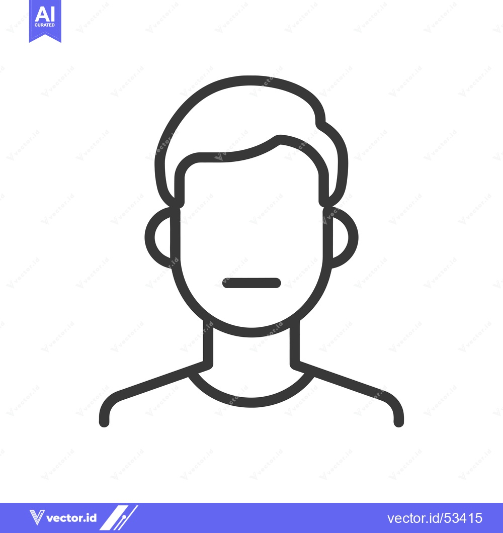 Premium Vector dari Line Art Illustration of a Person's Face and Upper Body