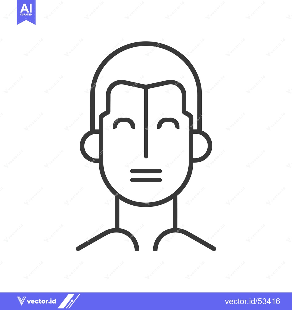 Premium Vector of Line art illustration of a person's face with closed eyes
