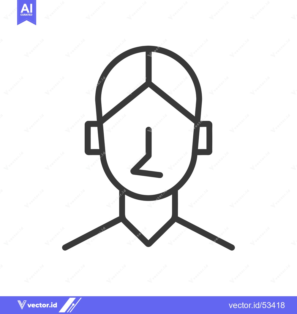 Premium Vector of Line Art Illustration of a Person's Head and Shoulders