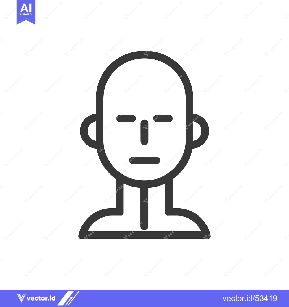 Premium Vector of Line Art Illustration of a Person's Head and Shoulders