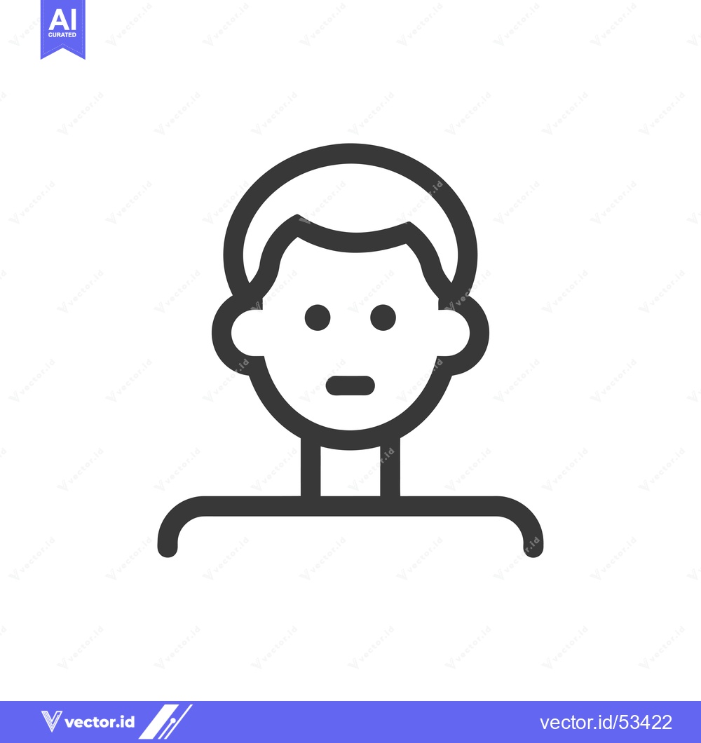 Premium Vector of Line Art Illustration of a Person's Head and Shoulders
