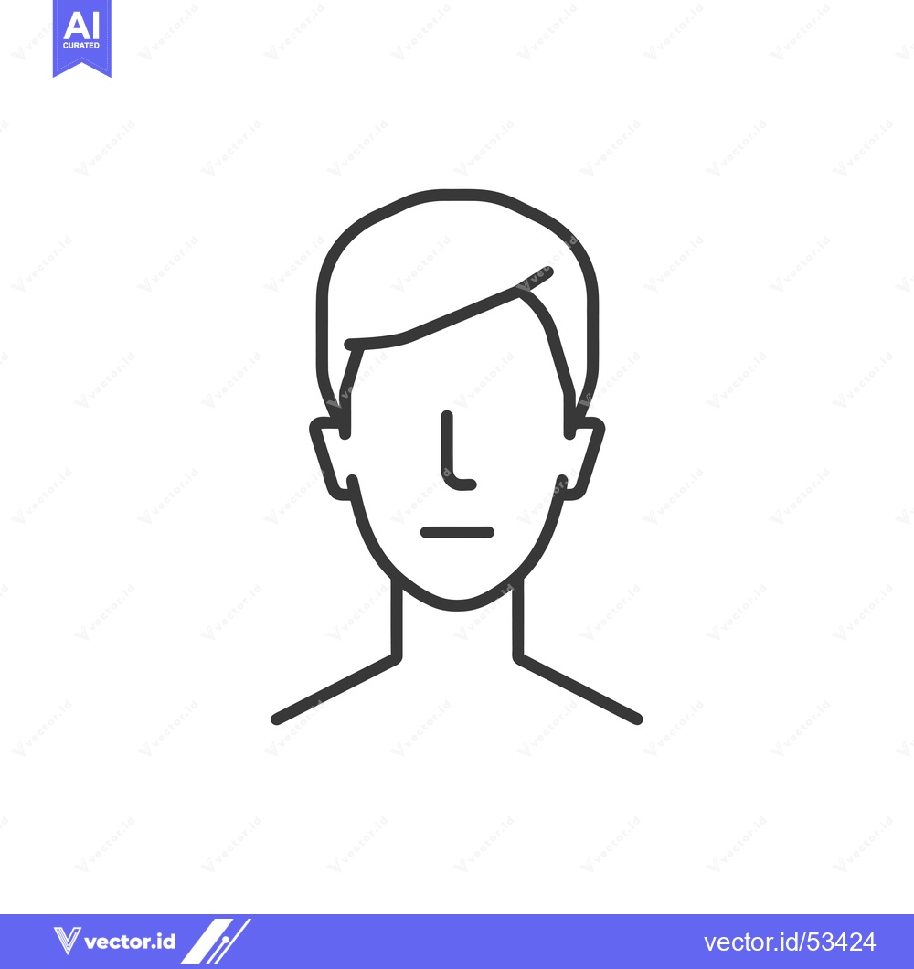 Premium Vector of Line art illustration of a person's head and shoulders