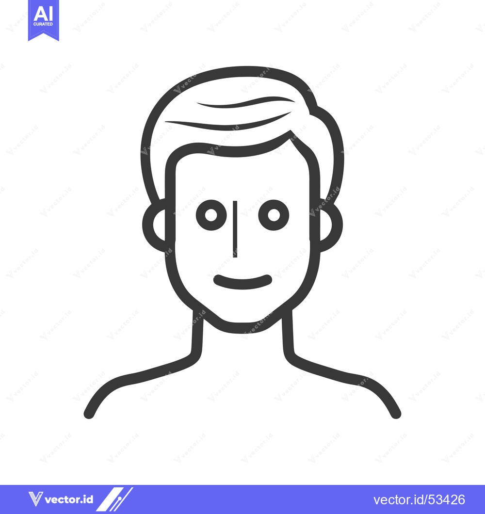 Premium Vector of Line Art Illustration of a Person's Head and Shoulders