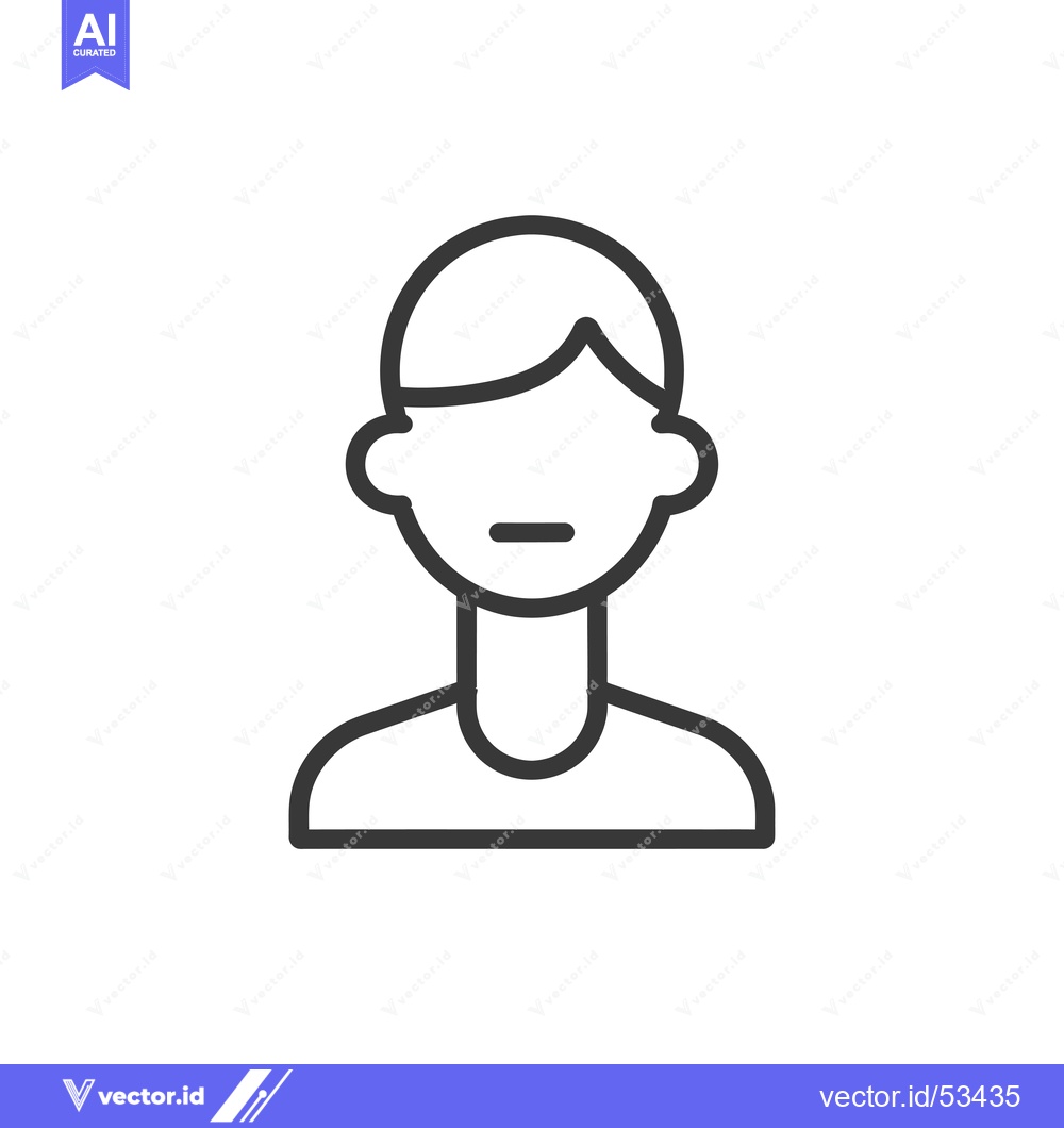 Premium Vector of Line Art Illustration of a Person's Head and Shoulders