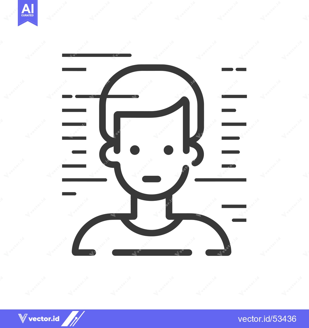 Premium Vector dari Line Art Illustration of a Person's Head and Shoulders with a Height C