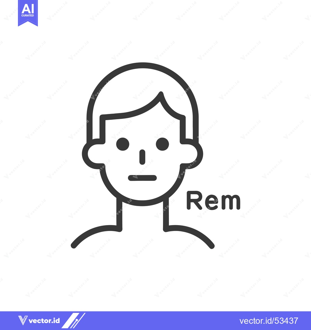Premium Vector of Line Art Illustration of a Person's Head and Shoulders with the Word "