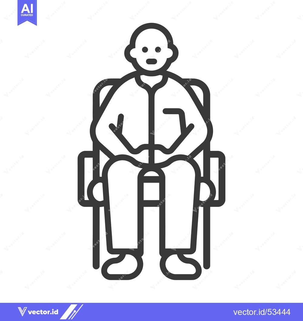 Premium Vector dari Line art illustration of a person sitting in a chair