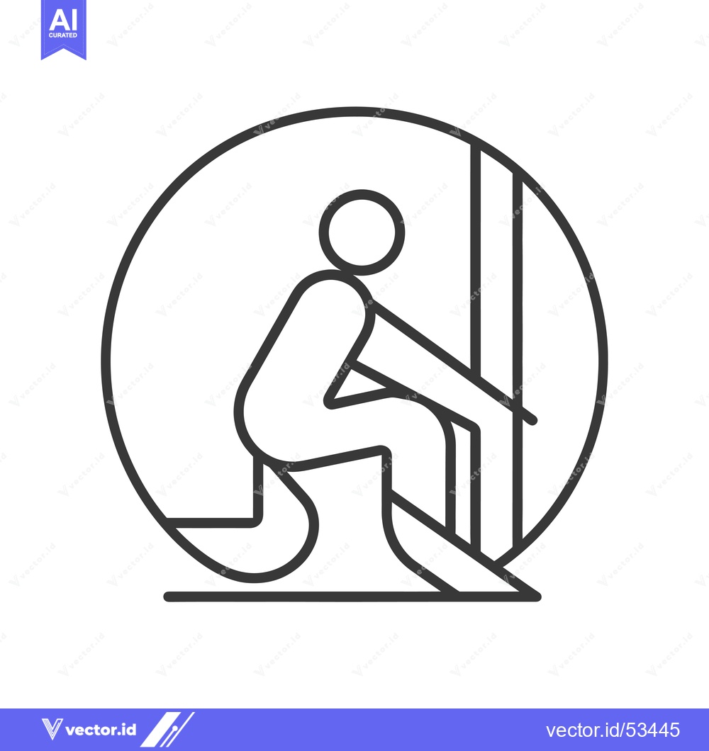 Premium Vector of Line Art Illustration of a Person Sitting in a Circle with a Vertical