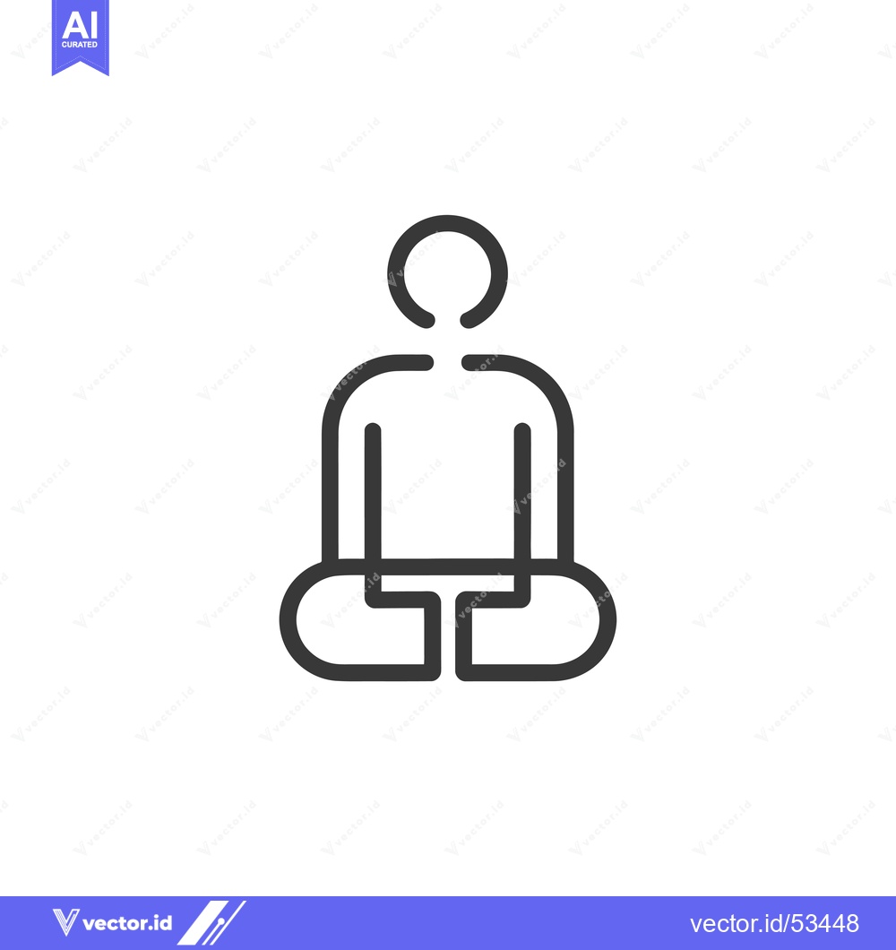 Premium Vector dari Line art illustration of a person sitting in a meditative pose