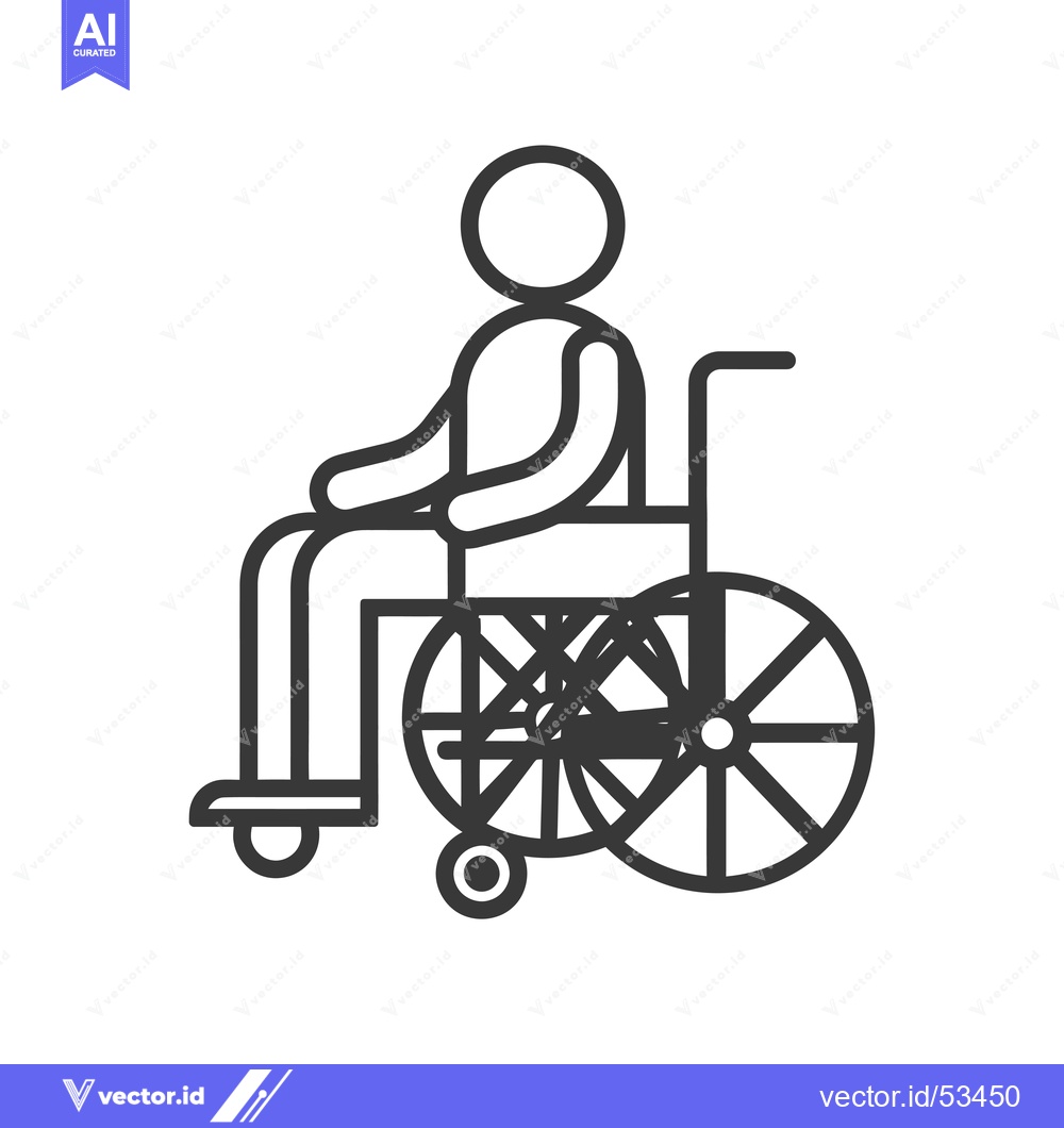 Premium Vector dari Line Art Illustration of a Person Sitting in a Wheelchair