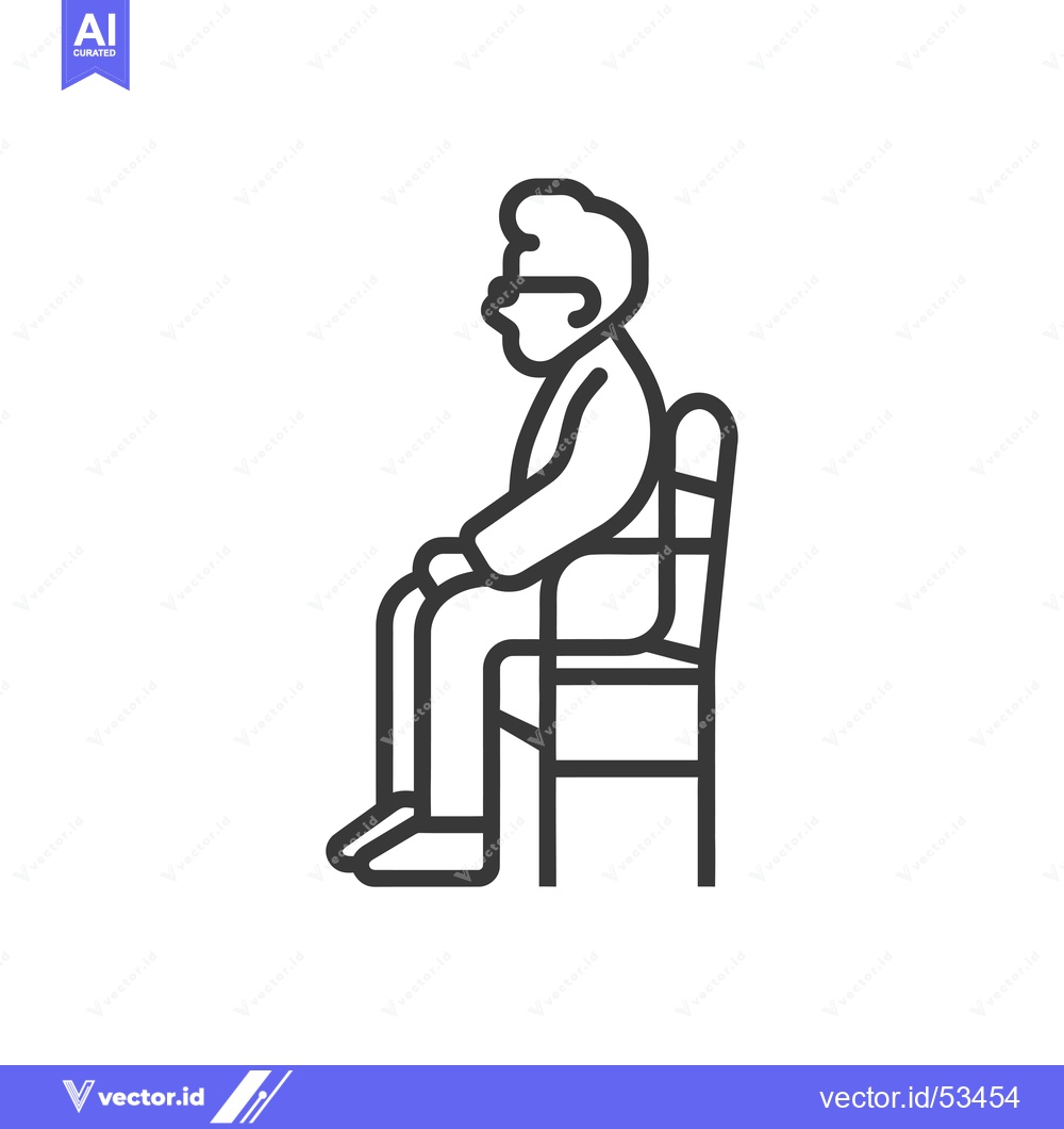 Premium Vector dari Line Art Illustration of a Person Sitting on a Chair