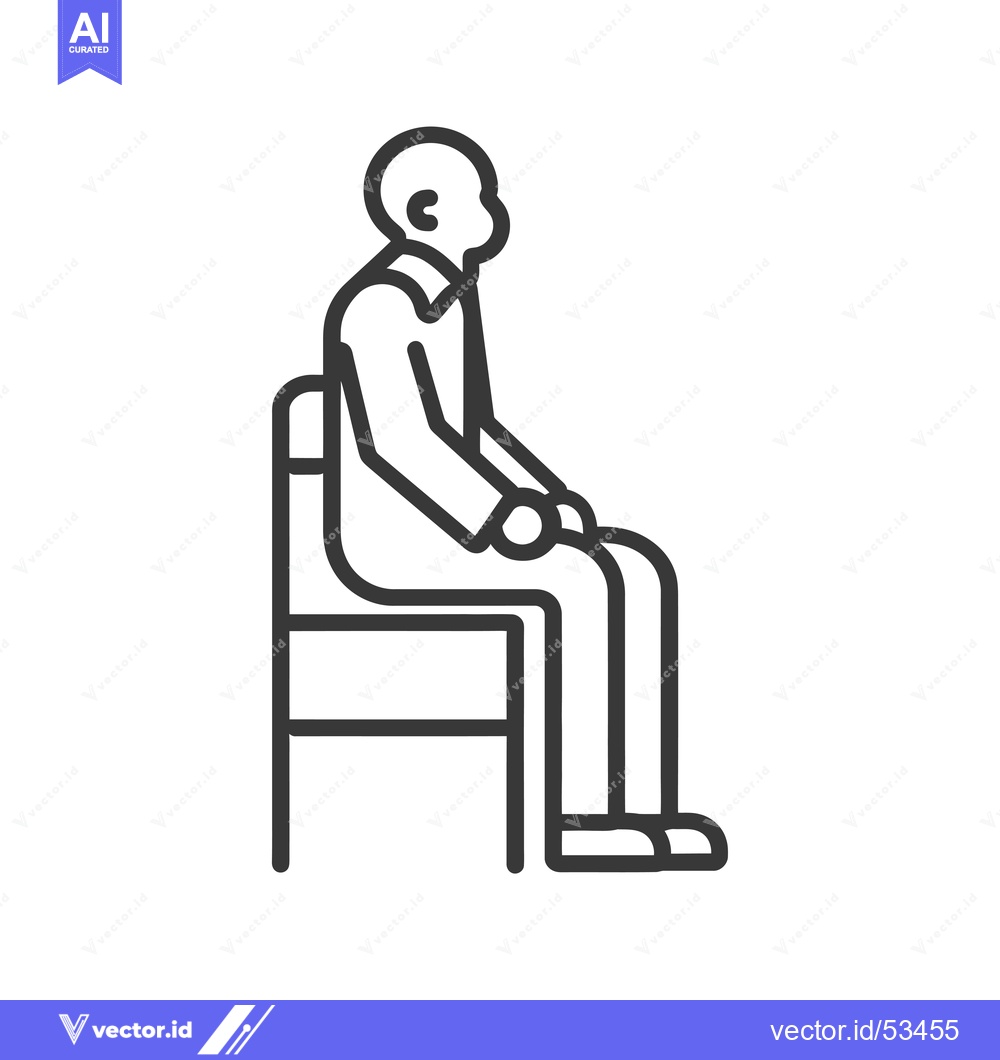 Premium Vector dari Line Art Illustration of a Person Sitting on a Chair