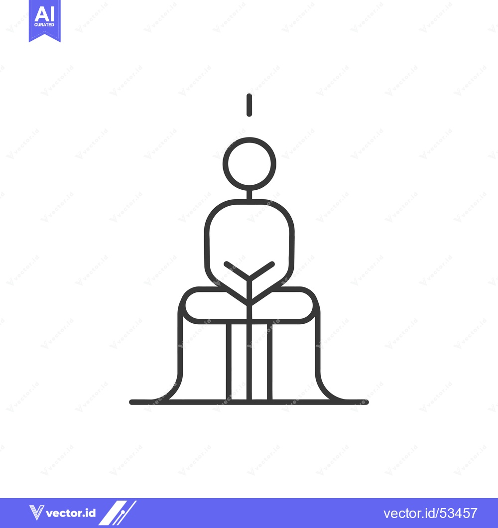 Premium Vector dari Line art illustration of a person sitting on a stool