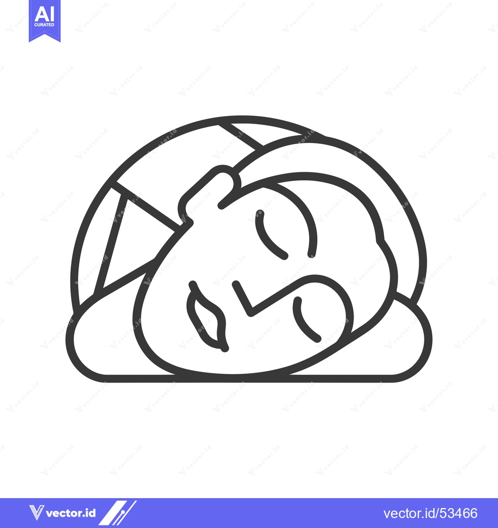 Premium Vector dari Line art illustration of a person sleeping in bed