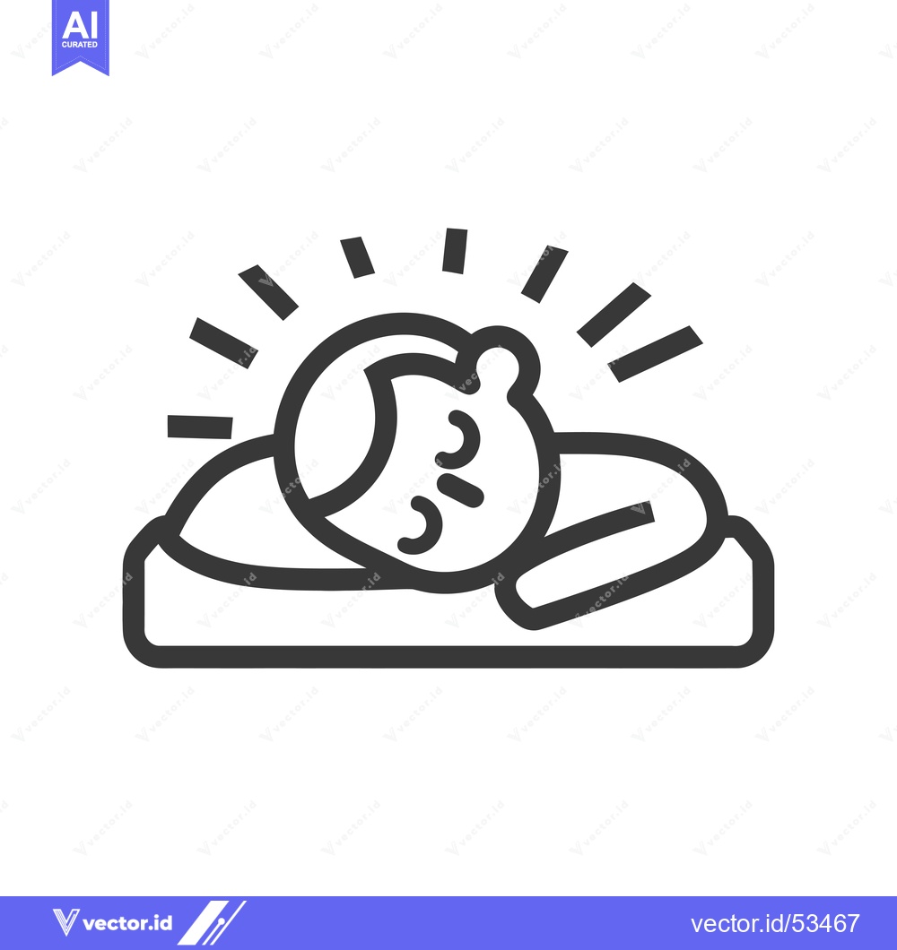 Premium Vector of Line Art Illustration of a Person Sleeping on a Pillow