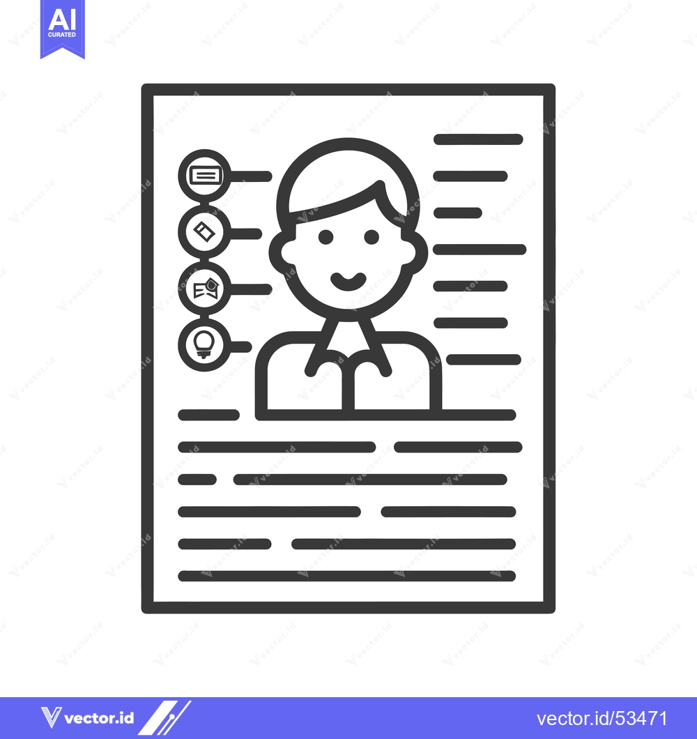 Premium Vector dari Line art illustration of a person's profile on a document