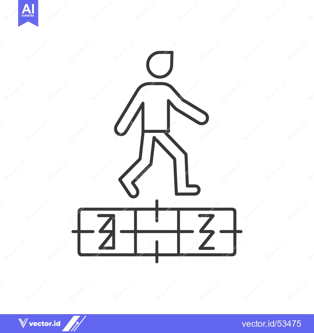 Premium Vector of Line Art Illustration of a Person Stepping on a Pressure Plate