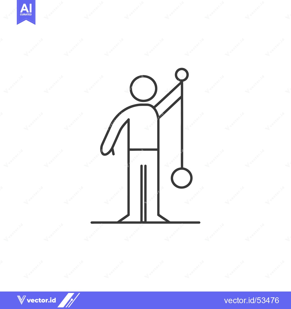 Premium Vector dari Line Art Illustration of a Person Swinging a Weighted Ball