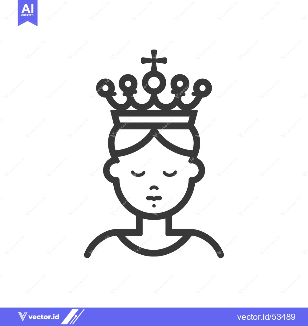 Premium Vector dari Line Art Illustration of a Person Wearing a Crown