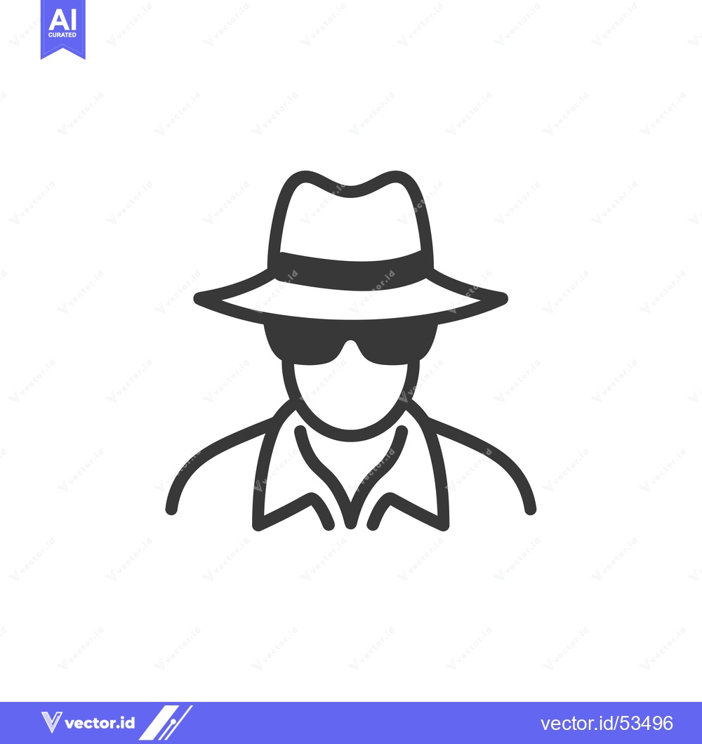 Premium Vector of Line Art Illustration of a Person Wearing a Fedora and Sunglasses
