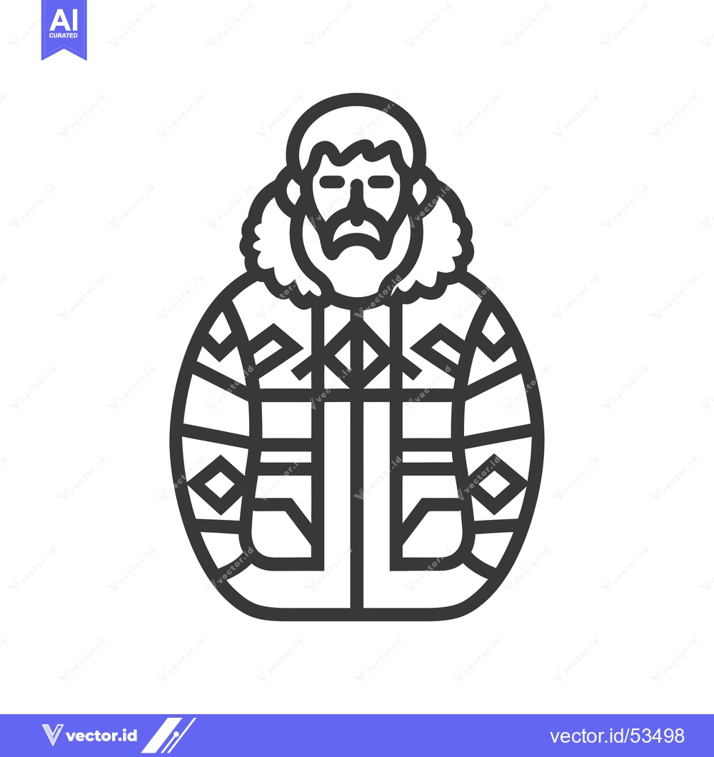 Premium Vector dari Line Art Illustration of a Person Wearing a Fur-Lined Winter Coat