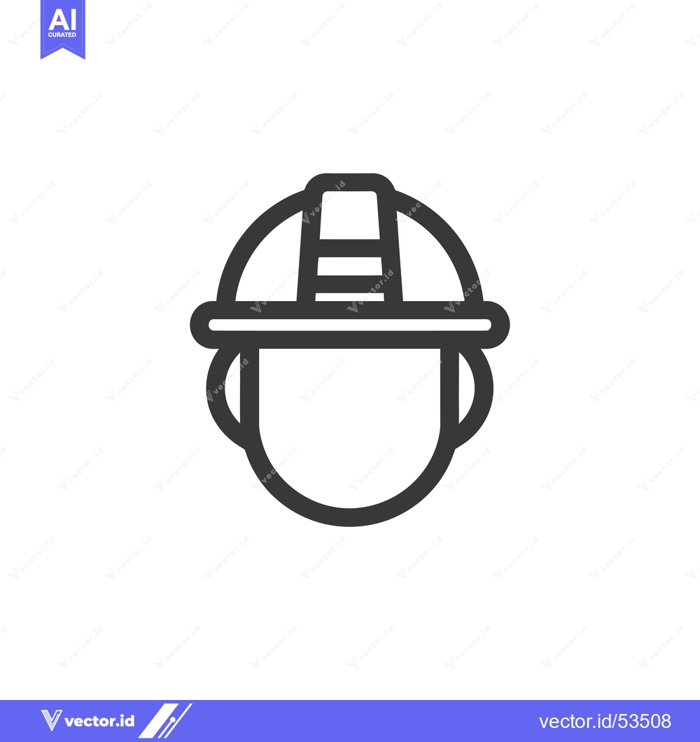 Premium Vector of Line Art Illustration of a Person Wearing a Hard Hat