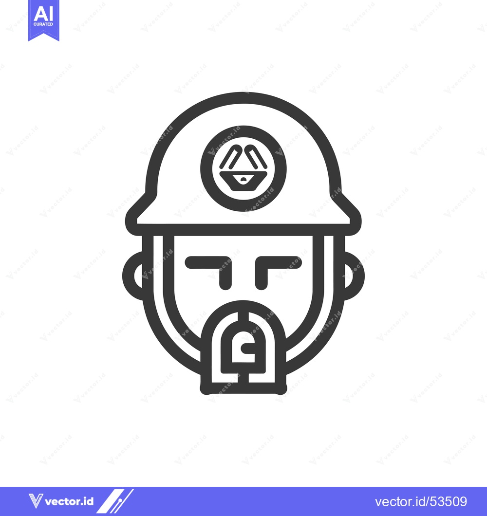 Premium Vector dari Line Art Illustration of a Person Wearing a Hard Hat and a Mask