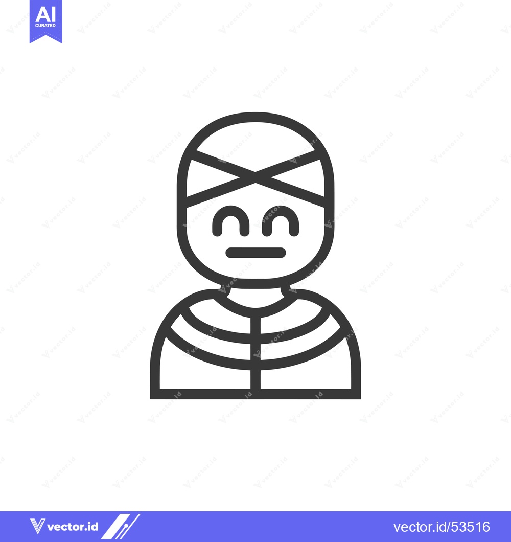 Premium Vector of Line Art Illustration of a Person Wearing a Headscarf