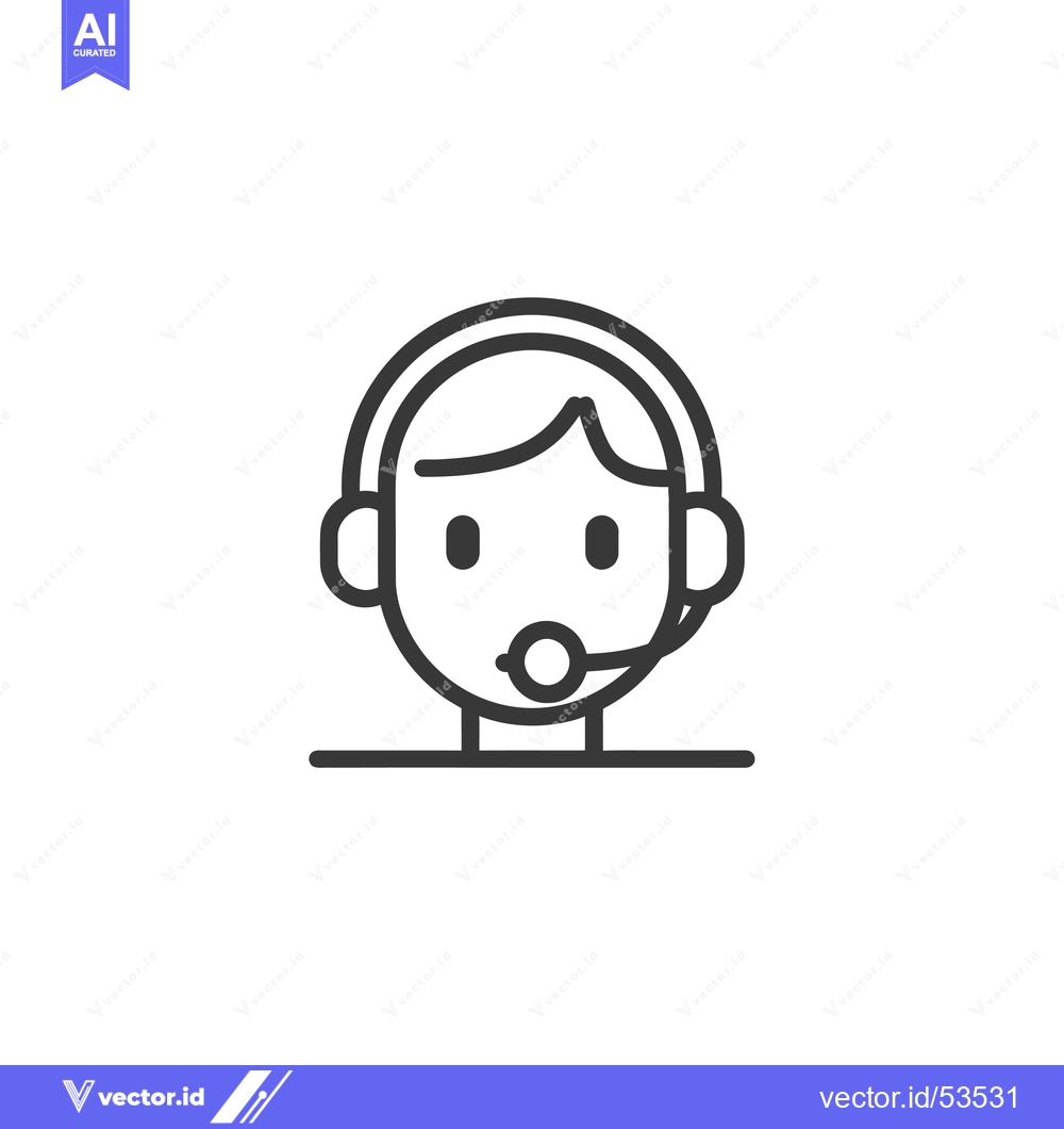 Premium Vector dari Line Art Illustration of a Person Wearing a Headset