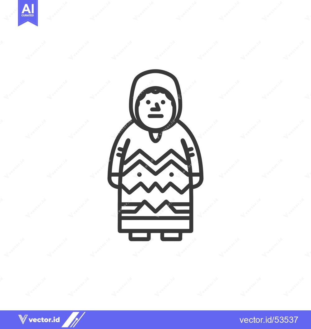 Premium Vector of Line Art Illustration of a Person Wearing a Hooded Garment with Geomet