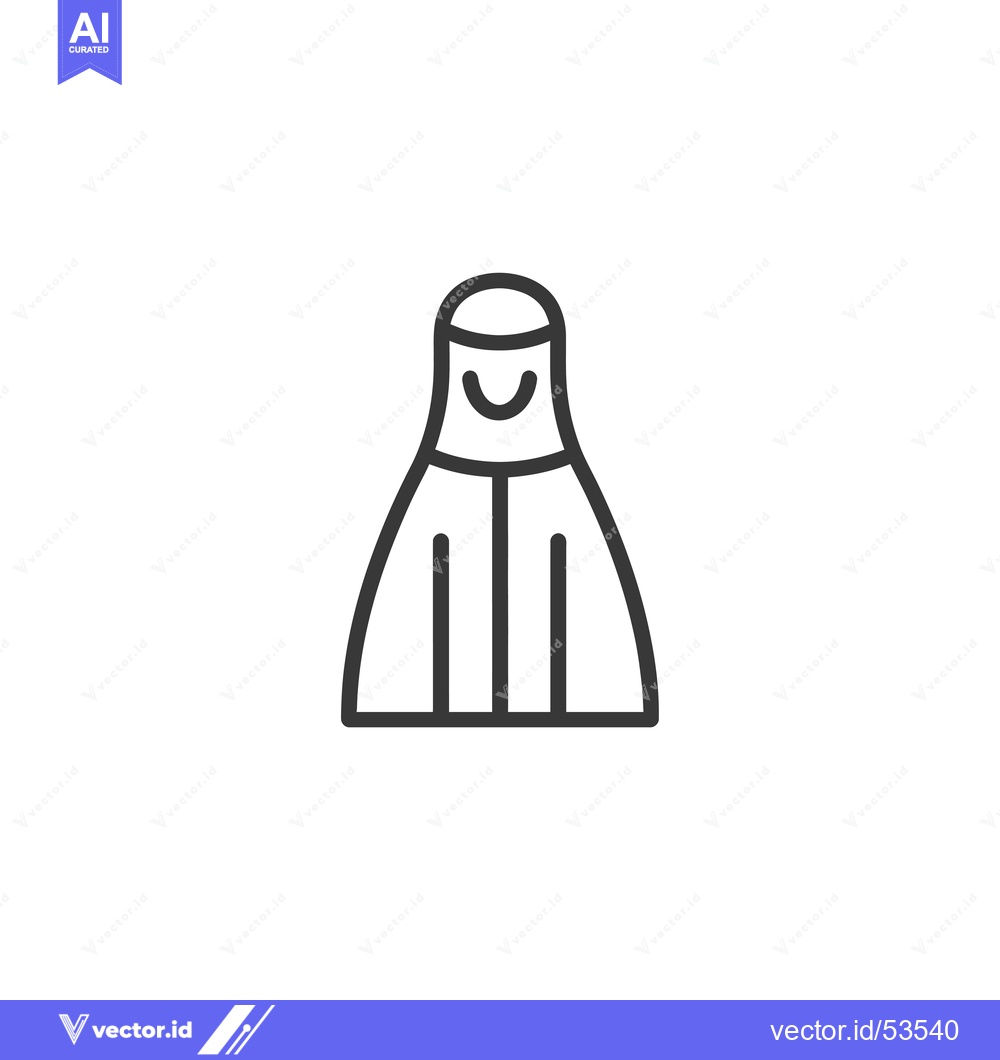 Premium Vector of Line Art Illustration of a Person Wearing a Long Robe