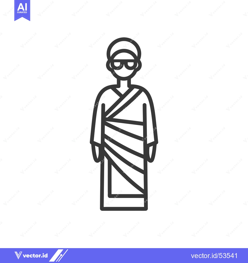 Premium Vector dari Line Art Illustration of a Person Wearing a Long Robe and Sunglasses