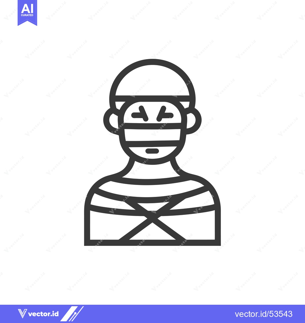 Premium Vector dari Line art illustration of a person wearing a mask