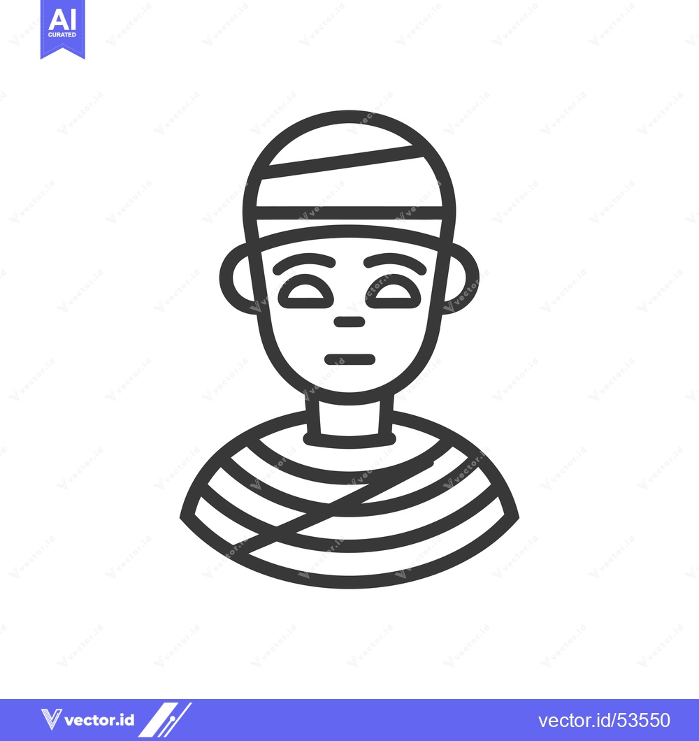 Premium Vector of Line Art Illustration of a Person Wearing a Striped Shirt and a Bandag