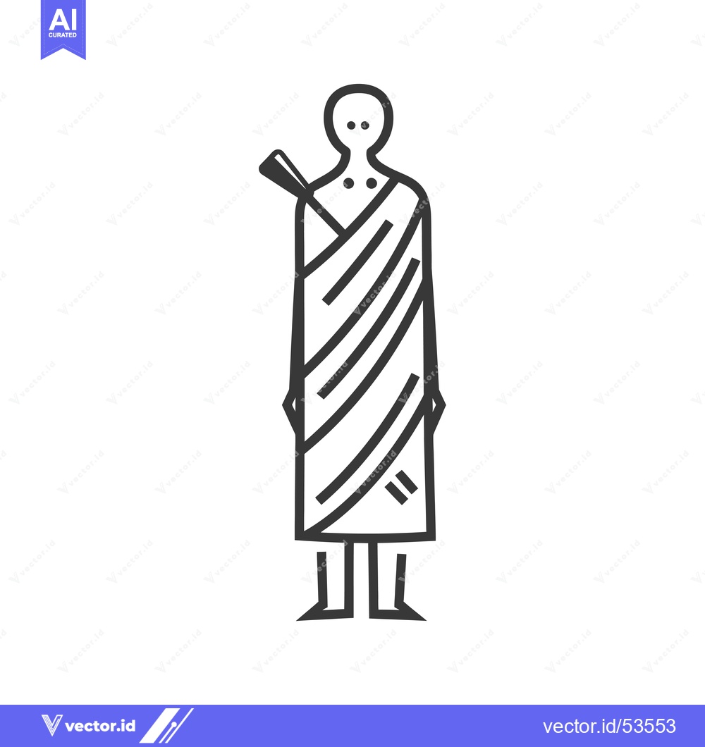 Premium Vector of Line art illustration of a person wearing a traditional African garmen